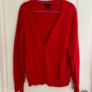 Lord and Taylor cashmere cardigan in red